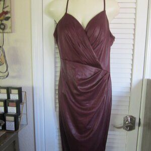 NWT - Soieblue - Burgundy Faux Leather Fabric Spaghetti Strap Dress - Sizes M